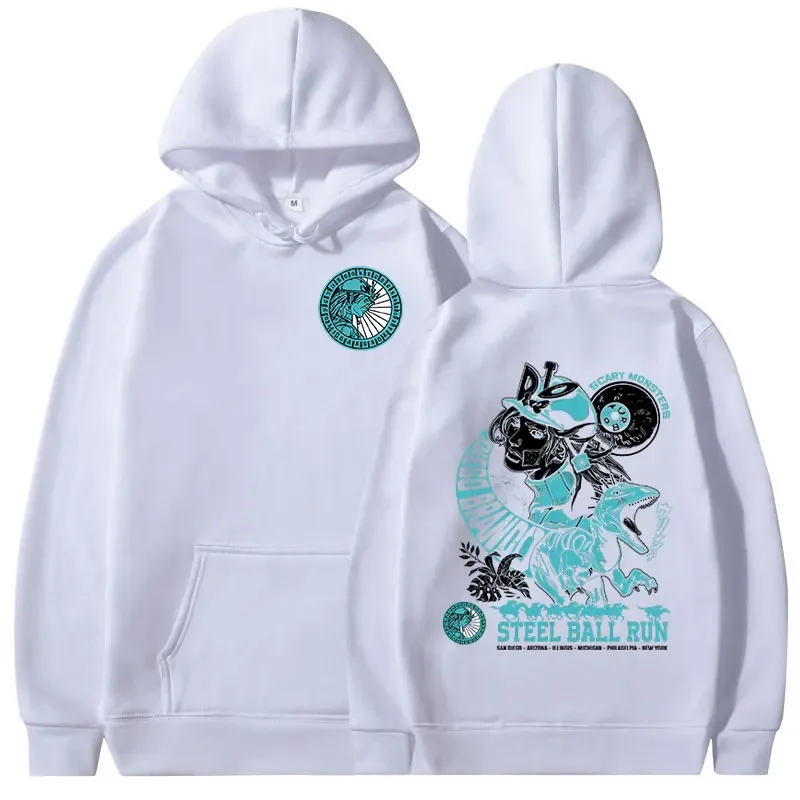 Anime Jojo Bizarre Adventure Hoodies STEEL BALL RUN Diego Brando Manga Graphic Sweatshirts Men's Long Sleeves Fleece Pullovers