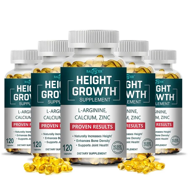 Suplementos para crescimento de altura, cálcio, vitamina D3, zinco, fortalecimento ósseo, aumento natural de altura para crianças, adolescentes e adultos