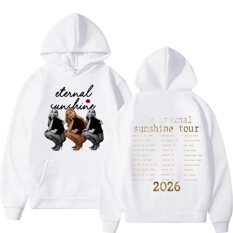 Ariana Grande Eternal Sunshine Tour 2026 Double Sided Print Hoodies Men Women High Quality Fashion Aesthetics Sweatshirts Hoodie