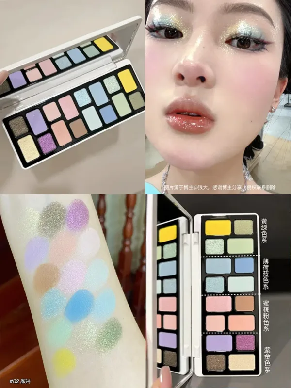 Cheeryep Aauthcntice Sell Qianyan 16 Color EyeShadow Palette Pink Brown Cowboy Blue Multicolor Matte Pearl Smoky Eye Makeup