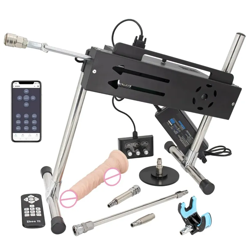 200W Super Powerful Stroke 1-15cm Automatic Masturbation Machine with Dildo Attachments Support Three Controllers Sex Machines