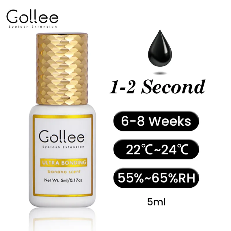 Gollee 0.5-1s Drying Eyelash Extensions Glue Latex-free Lashes Glue Professional Waterproof 6-8 Weeks Eyelash Extension Supplies