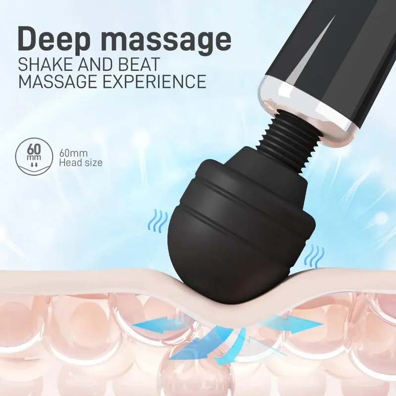 Big AV Body Massager Magic Wand Powerful Vibrator for Women G Spot Clitoris Stimulator USB Charging Adult Sex Toys for Woman