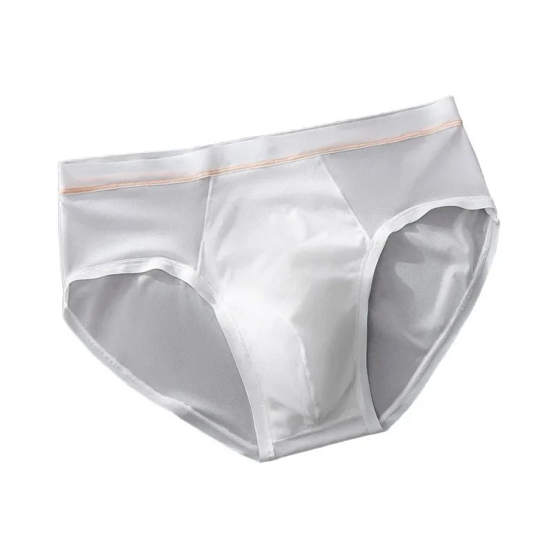 Men's Seamless Ice Silk Briefs Underwear Bulge Pouch Solid Breathable Panties Calzoncillos Hombre Slips Male Panties