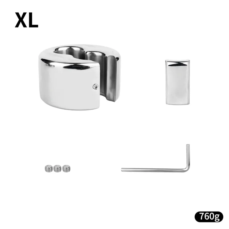 Screw Lock Metal Scrotum Pendant Ball Stretcher Testis Weight Cock Ring Penis Restraint Stainless Steel Sex Toys for Men 18
