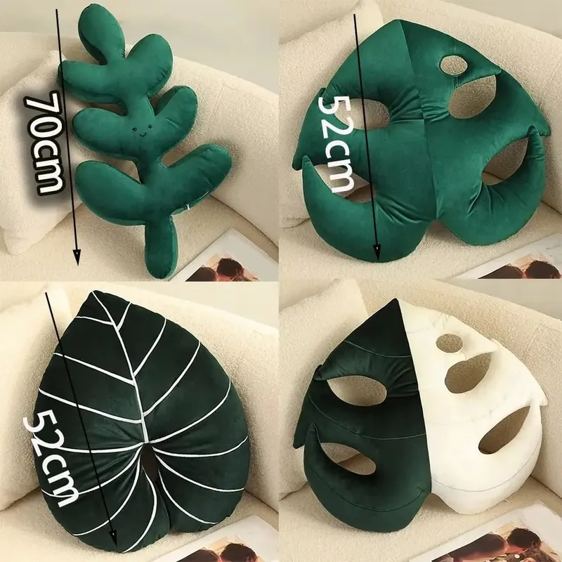 New Cartoon Creative Leaf Back Cushion Home Indoor Decor Adult Pillow Cushion Green Plant Leaf Leaf Cushions