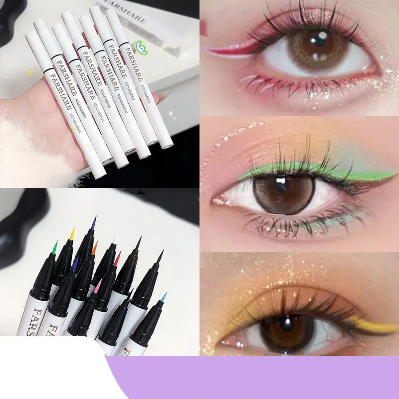 12 Colors Waterproof Eyeliner Pen Ultra-Fine Tip Liquid Eyeliner Long-Lasting Eye Liner Quick-Dry Colorful Makeup for Cosplay — image 2