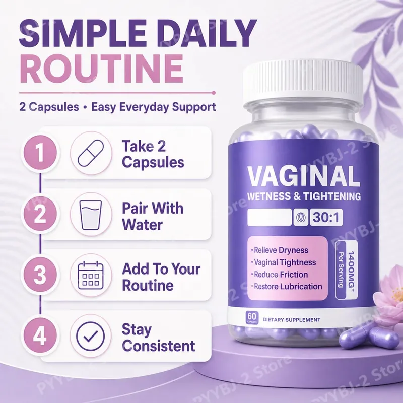 Women Vaginal Tightening Capsule Contain Maca Root & Fenugreek Support Elasticity PH Balance and Intimate Dryness Relief 60count