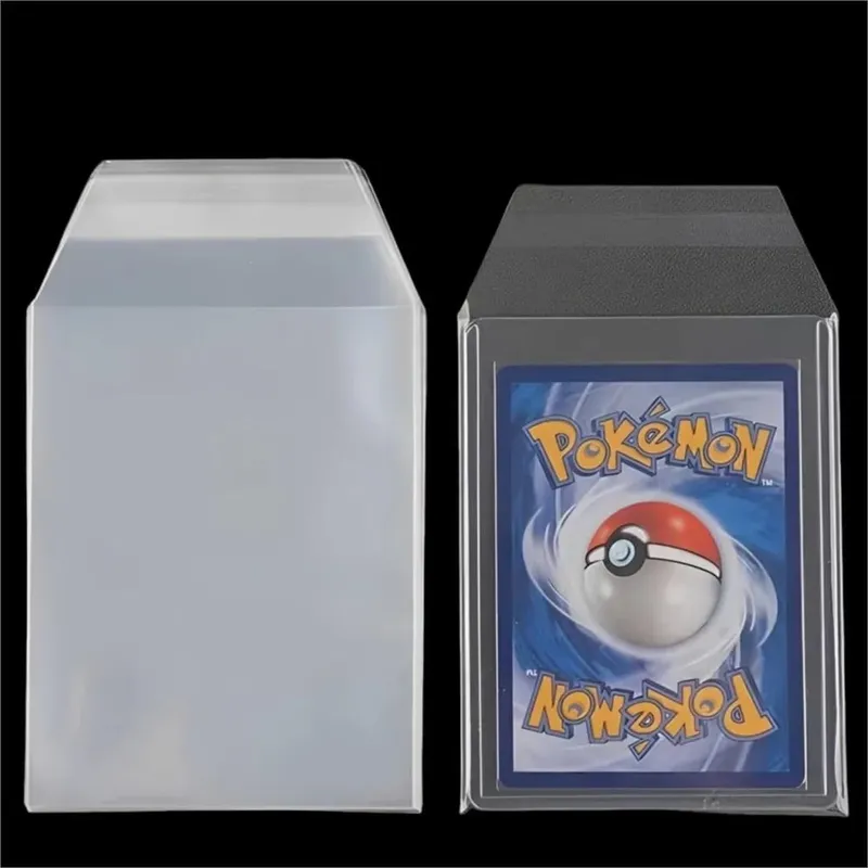 100 Buah Lengan Pelindung Bening Cocok untuk 35PT-100PT Tempat Kartu Plastik Keras untuk Pelindung Kartu Olahraga Perdagangan Permainan Pokemon TCG