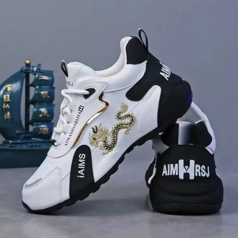 Fashion Men's Casual Shoes Luxury Men's Sneakers Leather Waterproof Sports Shoe Lightweight Breathable Non-slip Basketball Shoes