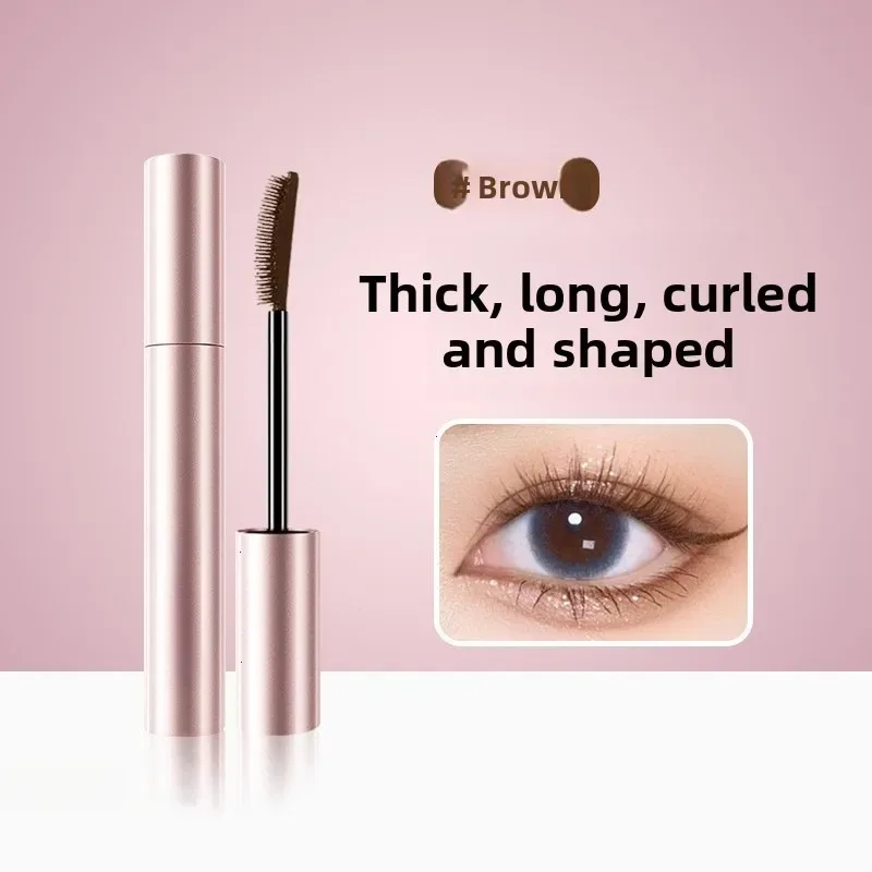 Silk Fiber Matte Mascara Makeup Ultra-Fine Brush Lengthens Eyelashes Waterproof Fast Dry Brown Black Curling Mascara Comestic — image 8