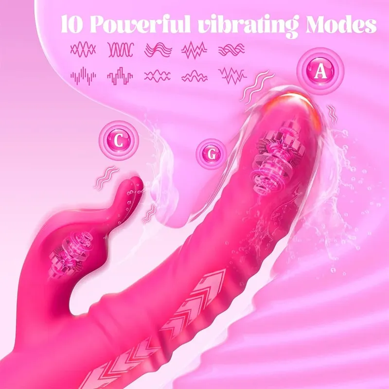 Thrusting Wiggle Rabbit Vibrator for Women Vagina G-Spot Vibrator Clitoris Stimulator Female Masturbation Sex Toy for Women