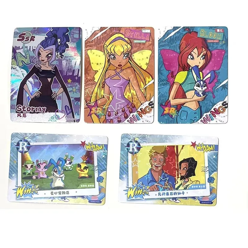 Genuine Winx Club Card Magic Bag Fairy Bag Fairy Wonderland Cards Bloom Stella Flora Anime Cards Toys Customized Birthday Gifts