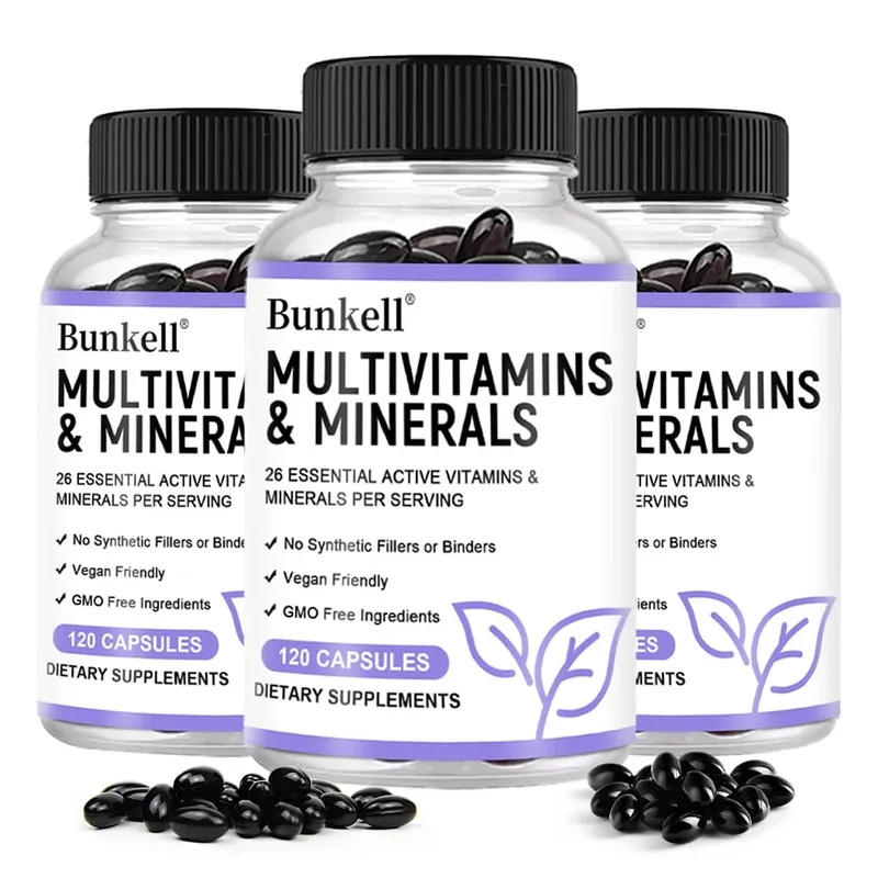 Multivitamin and Minerals - Daily Supplement Antioxidants Skin Repair Liver Health Maintenance Energy Boost 120 Capsules