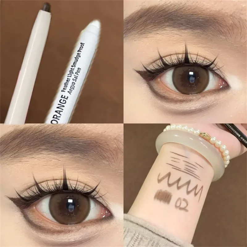 Double-ended Ultra-fine Gel Eyeliner Pencil Pink Brown Under Highlighter Pen Waterproof Matte Aegyosal Lying Silkworm Eye Makeup