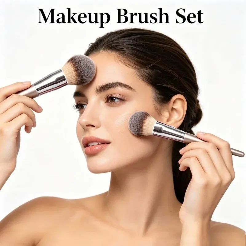 10Pcs Makeup Brushes Complete Set Soft Fluffy Foundation Loose Powder Blush Concealer Eye Shadow Brush Professional Makeup Tools