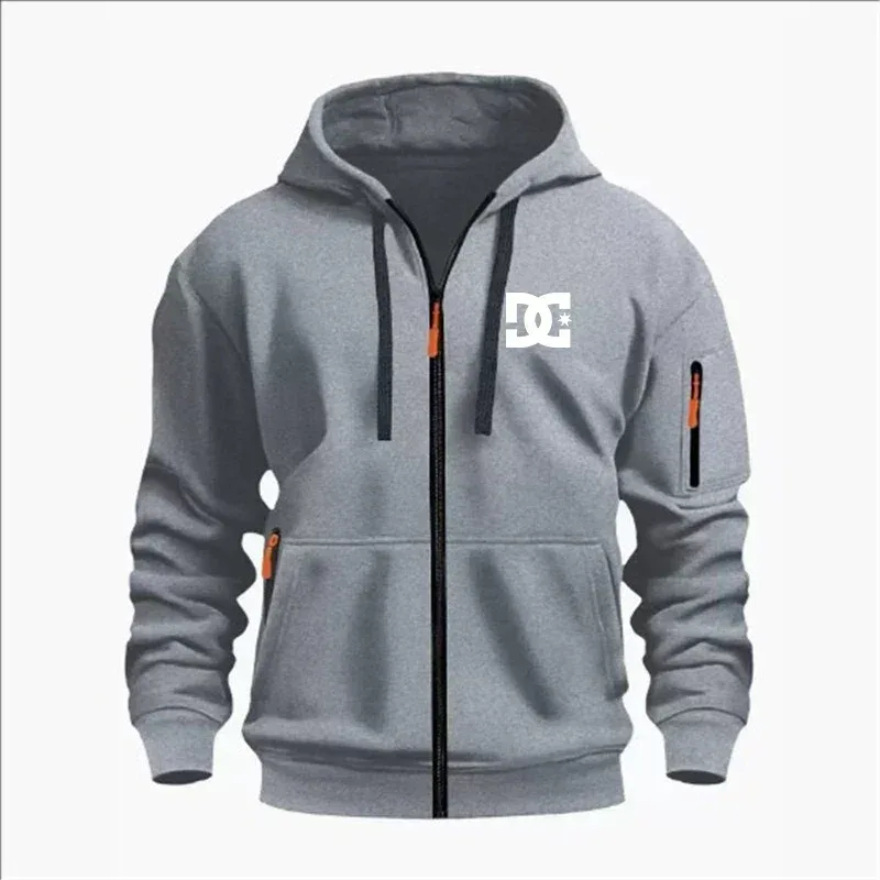 Spring and Autumn Men's Casual Sports Hoodie Fashionable Arm Pocket Drawstring Hoodie Men's Loose Long-sleeved Shirt Pullover