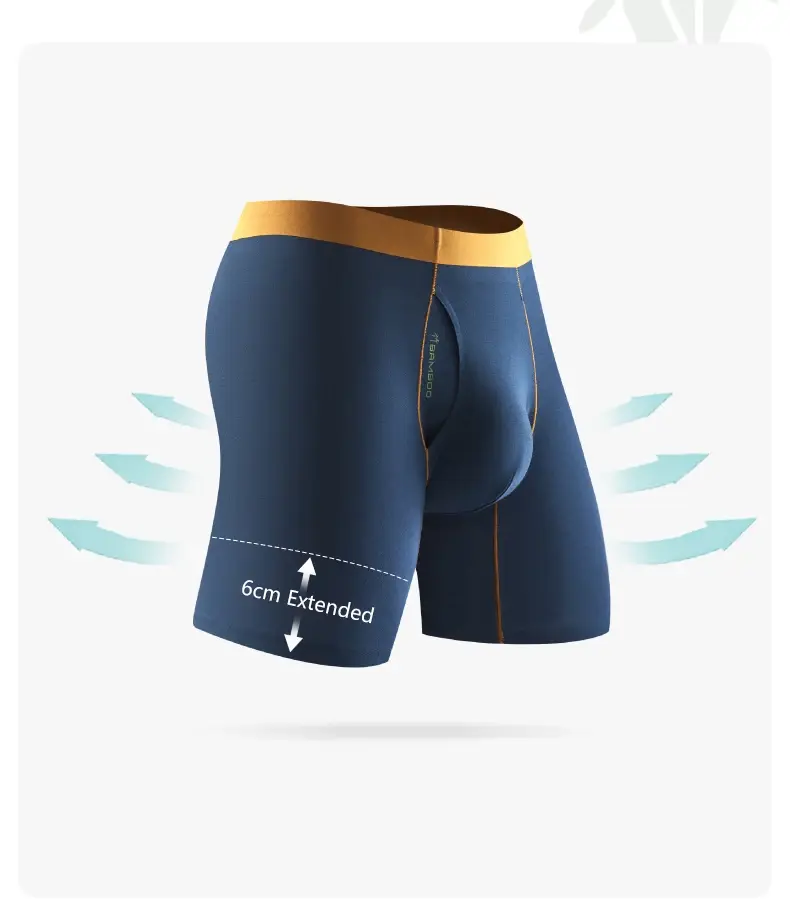 2pcs New Bamboo Fiber Man Underwear Lengthen Sport Men Boxers Regenerated Fibers Underpants L XL XXL 3XL 4XL Side Open Design