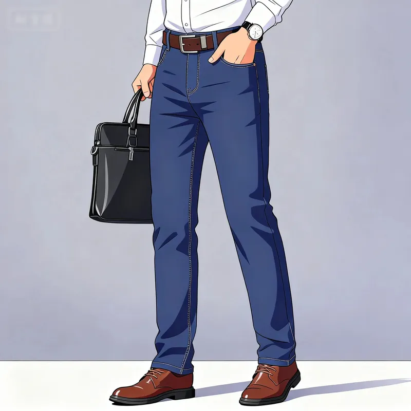 Men's Casual Straight Stretch Jeans 2026 Spring Autumn New Classic Blue Black Work Denim Trousers Fashion Male Brand Clothing