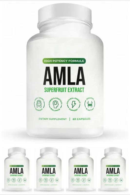 Amla Fruit Extract 1000mg Capsules Superfruit Supplement Energy Support 60 Capsules 30 Servings Vegan Non-GMO Gluten Free