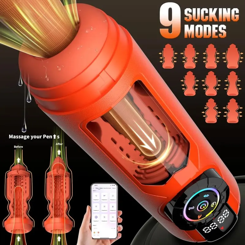 5 IN 1 Heating Male Masturbator Penis Pump Upgrade Male Sex Toys for Men AI Interaction APP Control Adult Sex Toy Machines Devic
