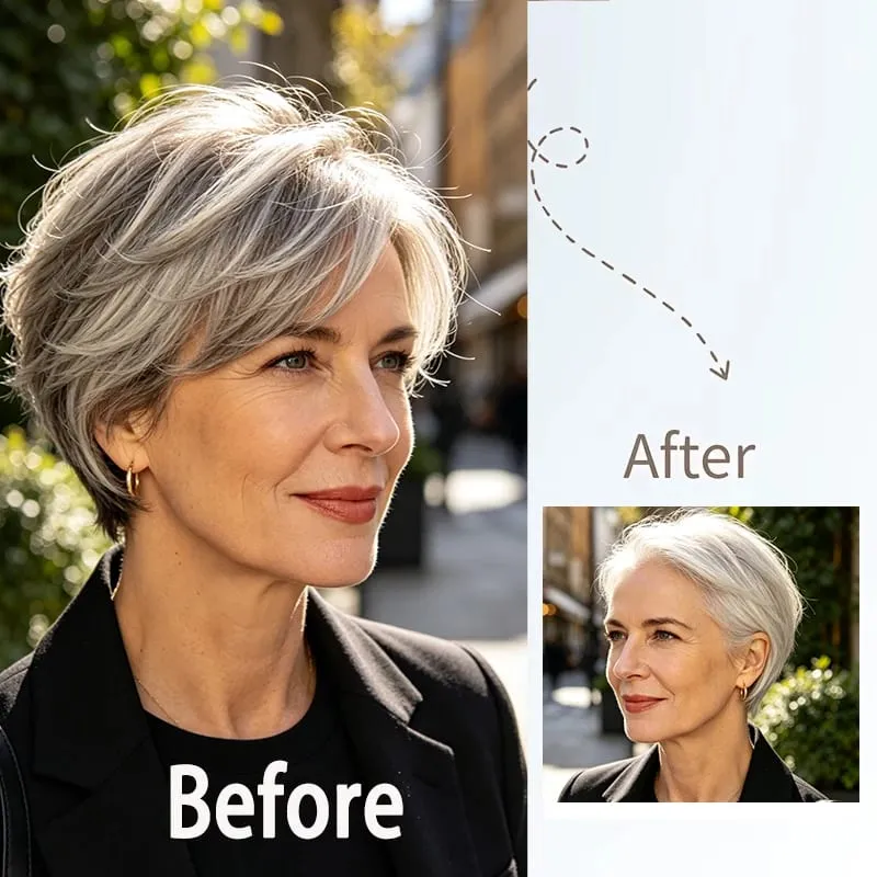 Synthetic Short Toppers Hair for Women Fluffy Covering Volume Hair Pieces With Bangs Fake Hairpiece for Thin Hair