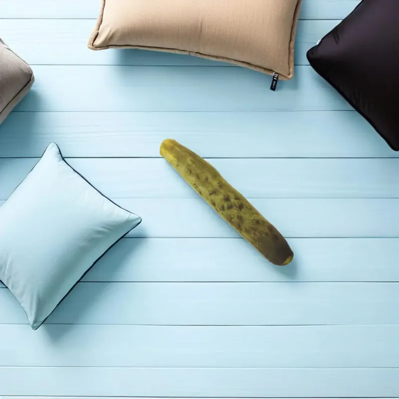 2 Buah Bantal Lembut Acar Mentimun Bantal Makanan Kartun Dekorasi Kreatif Bantal Penopang Punggung Lumbar Boneka Lucu Labu Kuning