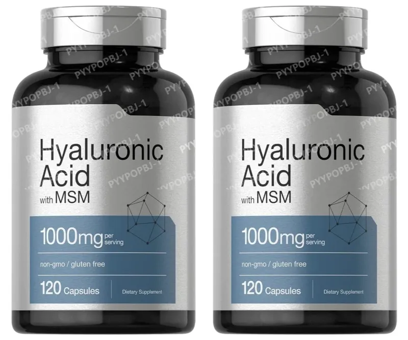 Hyaluronic Acid with MSM 1000 mg 120 Capsules Non GMO Gluten Free Supplement Bioavailable Formula