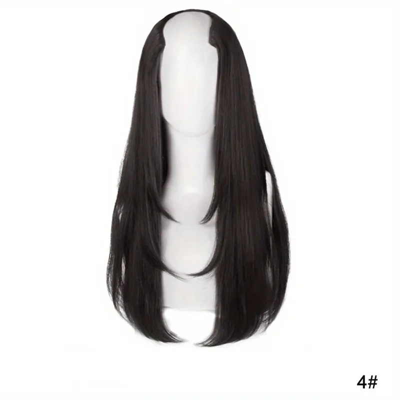 18/22/24Inch Women's Synthetic Long Hair Styling Long Hair Synthetic Wigs Layered Hair Extensions Top of the Head Increase Hair