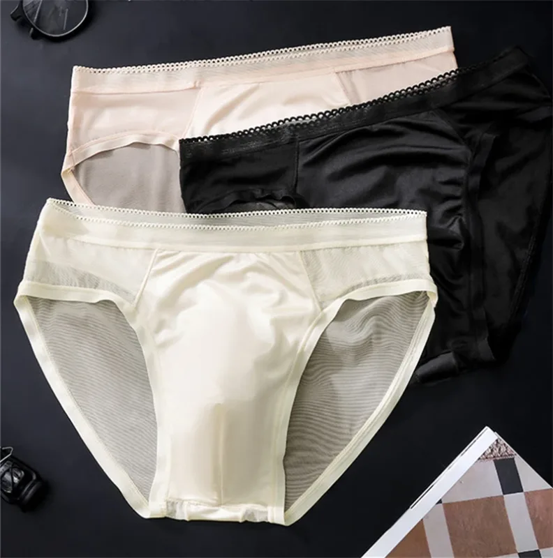New adults 18 plus micro calzones hombres Ice silk mesh men's underwear 3D space sexy lingeries for man lace calzoncillos hombre
