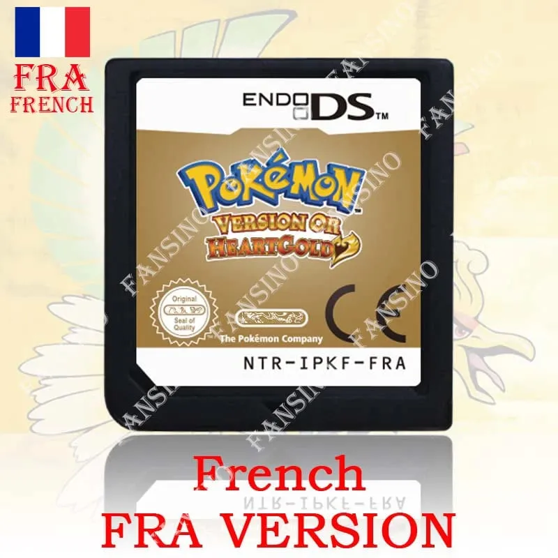 (USA EUR AUS NOE ESP FRA ITA) Pokemon HeartGold SoulSilver Version High Quality Authentic 1:1 Replica DS Video Game Cartridge