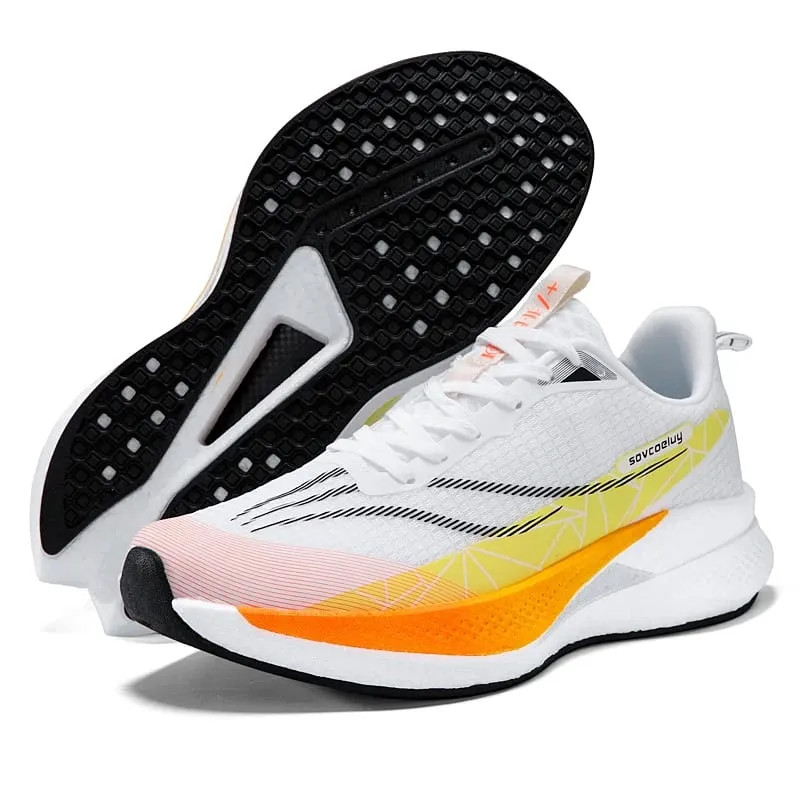 Carbon Plate Running Shoes Men Casual Marathon Athletic Sports Outdoor Travel Breathable Lightweight Comfortable Women Sneakers