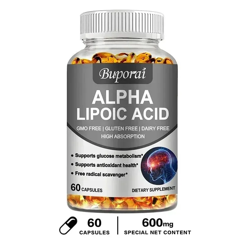 Alpha Lipoic Acid 600mg - Powerful Antioxidants Skin Care Protecting Liver Brain and Nerve Health Energy Metabolism