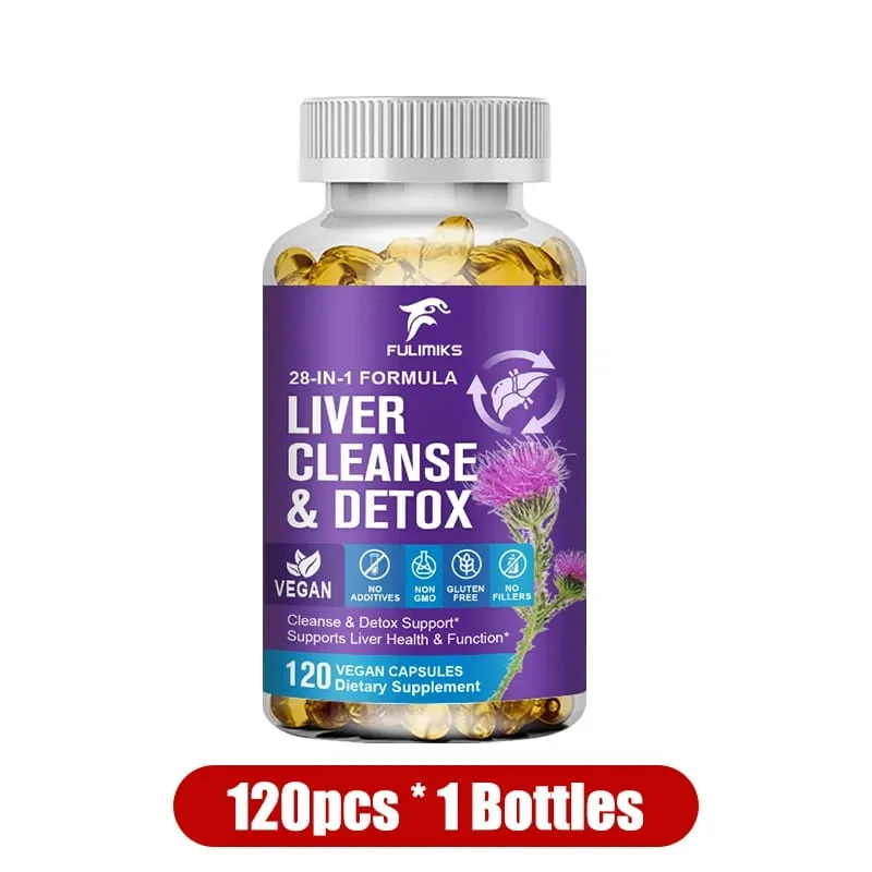 Liver Cleanse & Detox Capsules with Milk Thistle & Dandelion for Toxin Removal & Liver Regeneration Digestion Kidney Health
