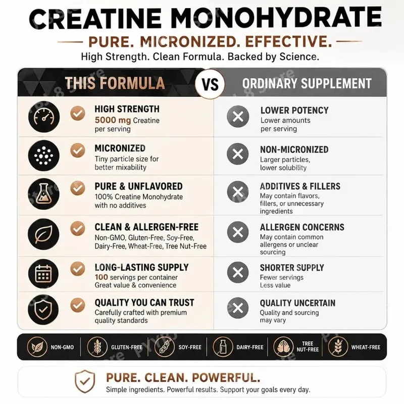 Creatine Monohydrate Powder Micronized Unflavored Training Performance Support Energy Endurance Strength 500 G（1.1lb）
