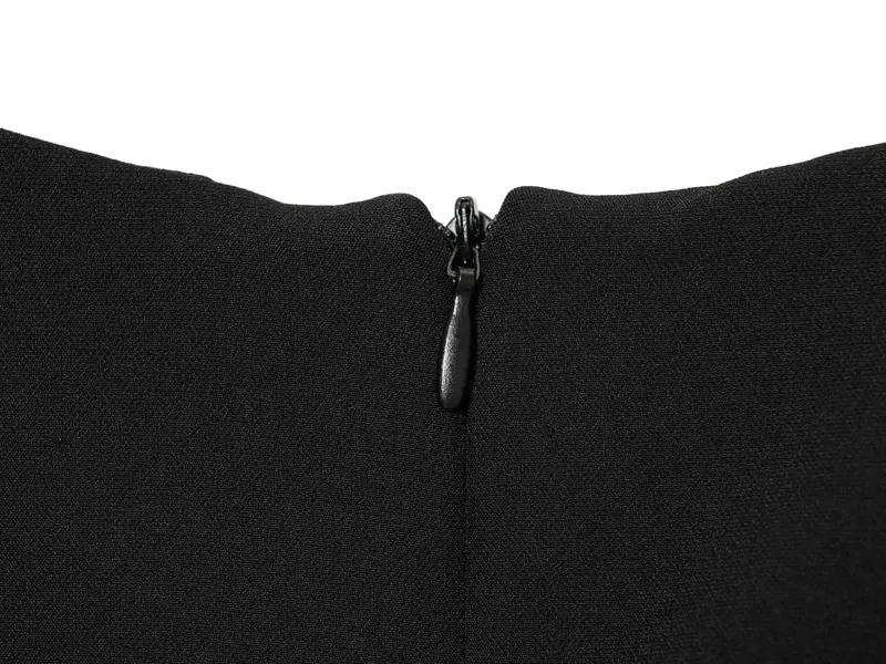 ETJ 2025 women's new products are elegant and stylish Short dress with a boat neck and short sleeves with pleats black dress