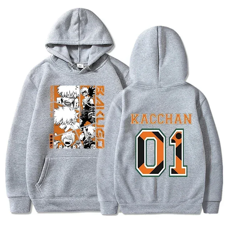 Anime Bakugou Katsuki printed hoodies for men and women, fashionable pullovers for autumn and winter, and women's sweatshirts