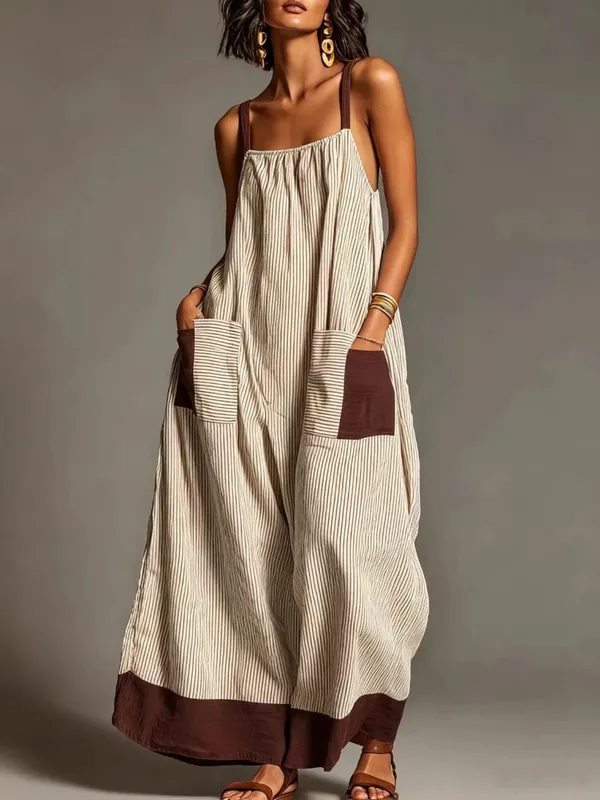 Summer New Elegant Sleeveless Striped Suspender Dress Women's Fashion Boho Casual Office Holiday Party Dresses For Women Robe — image 10
