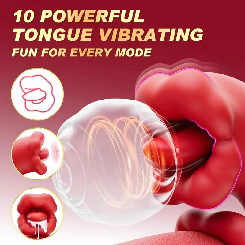 Clitoral Tongue Scroll 3 IN 1 Vibrator for Women Clit Nipples G-Spot Stimulator Female Vagina Massager Vibrator Adult Sex Toys