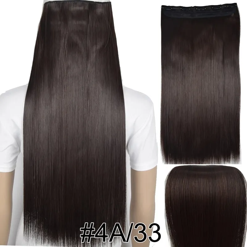 合成繊維耐熱 120gr ストレート 5 クリップオンクリップインヘアエクステンション 5006