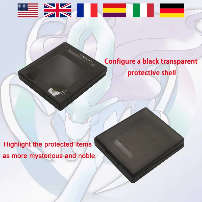 GBC Real Time Clock Pokemon Crystal Cappuccino ​​​​​​​(v1.0) High Quality GBC Video Game Cartridge With Battery For GBA/GBC