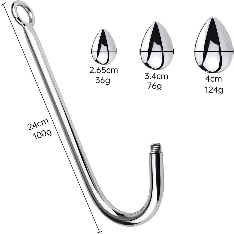 Lille medium store 3 kugler sæt metal anal krog perler head butt plug dilatator prostata massager indsats bdsm sexlegetøj til mænd