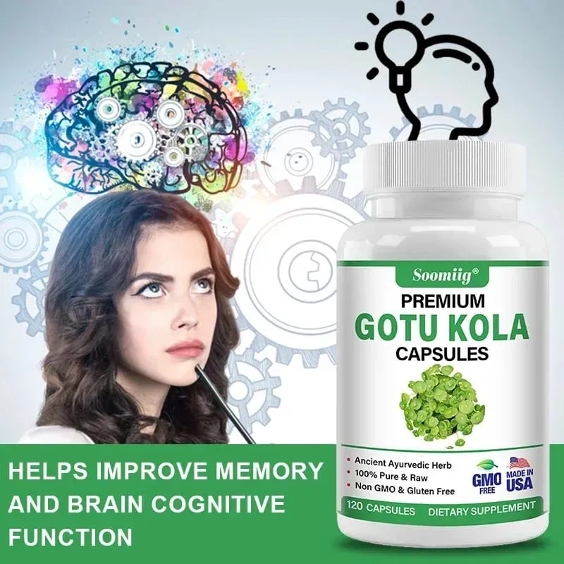 Capsules Centella Asiatica Premium - Supplément cérébral - Cerveau et système nerveux Calment la clarté mentale Améliore la peau