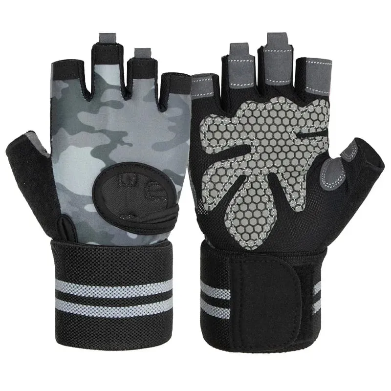 Anti-Slip Shock Åndbare Halvfinger Handsker Åndbare Cykelhandsker Fitness Gym Bodybuilding Crossfit Motion Sportshandsker — image 16