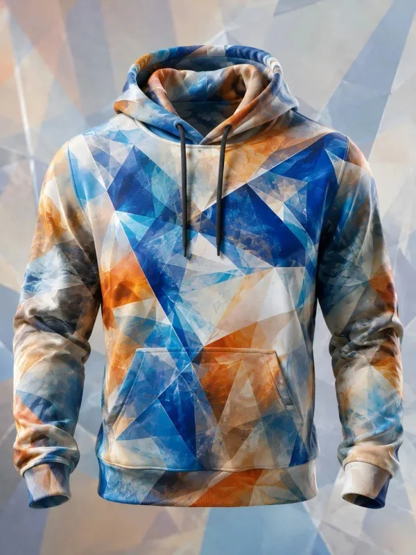 Unisex 3D Printed Hoodie Colorful Aurora Vertical Line Pullover Long Sleeve Kangaroo Pocket Casual Street Sweatshirt