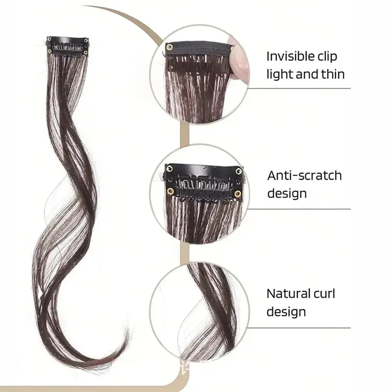 Curly Wavy Clip-in Synthetic Hair Extensions More Colorful Hair Accessories for Women,ins Hair Extension Clip — image 3