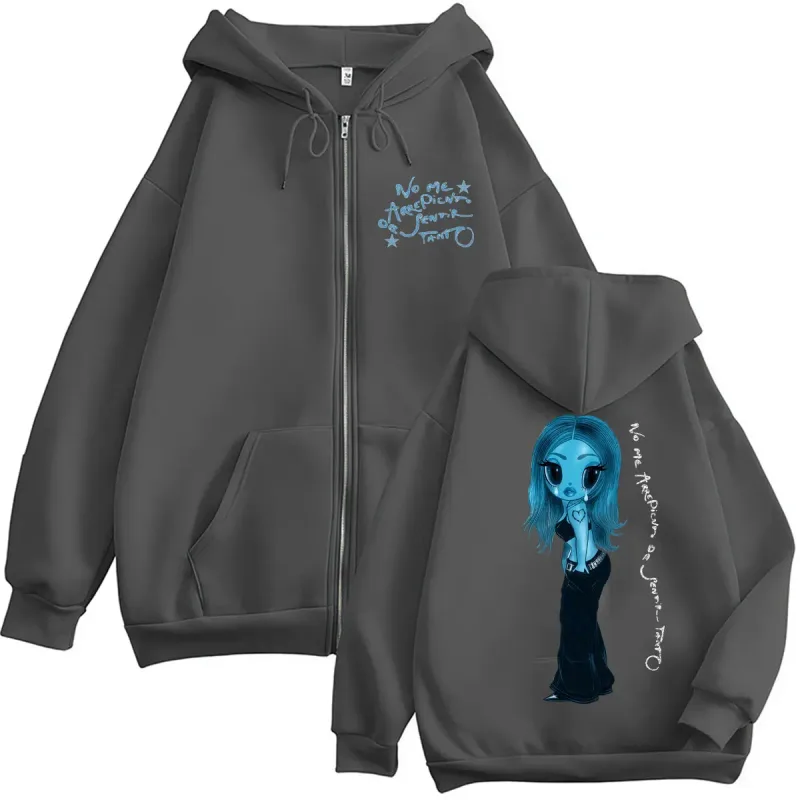 Karol G No Me Arrepiento De Sentir Tanto New Album Zipper Hoodies Music Fans Cardigan Sweatshirts Men Women Fleece Loose Coats