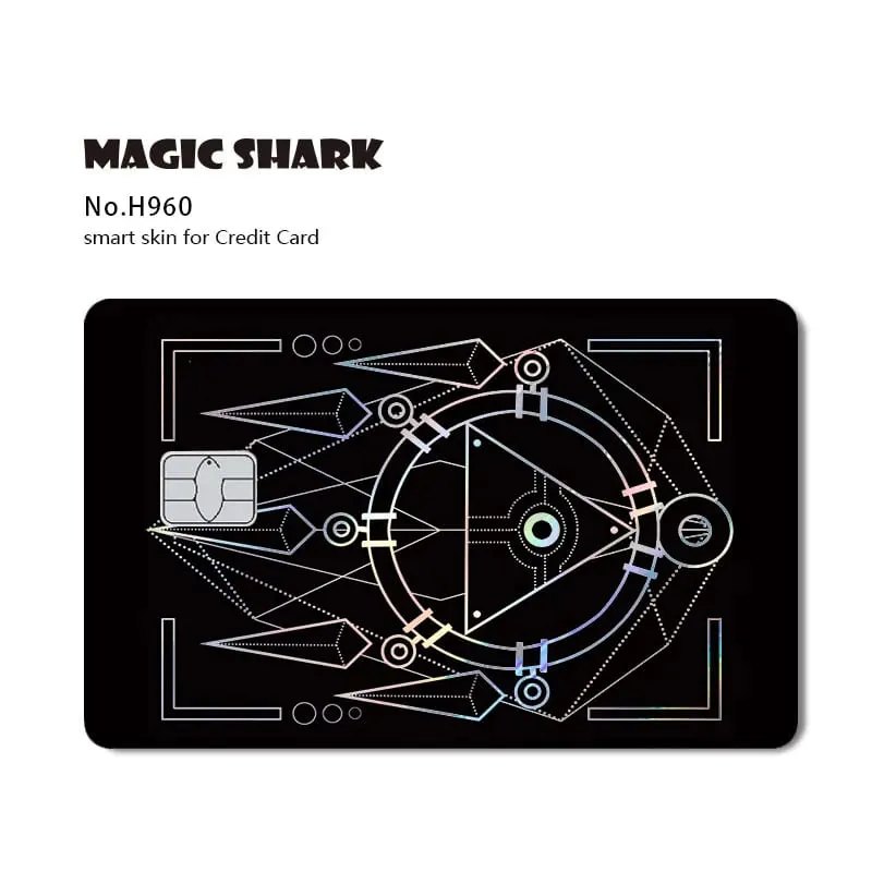 Magic Shark Yo-gi-oh Blue Eyes Dragon Game Shinny Holographic Laser Debit Credit Card Sticker Film Skin Front Cover