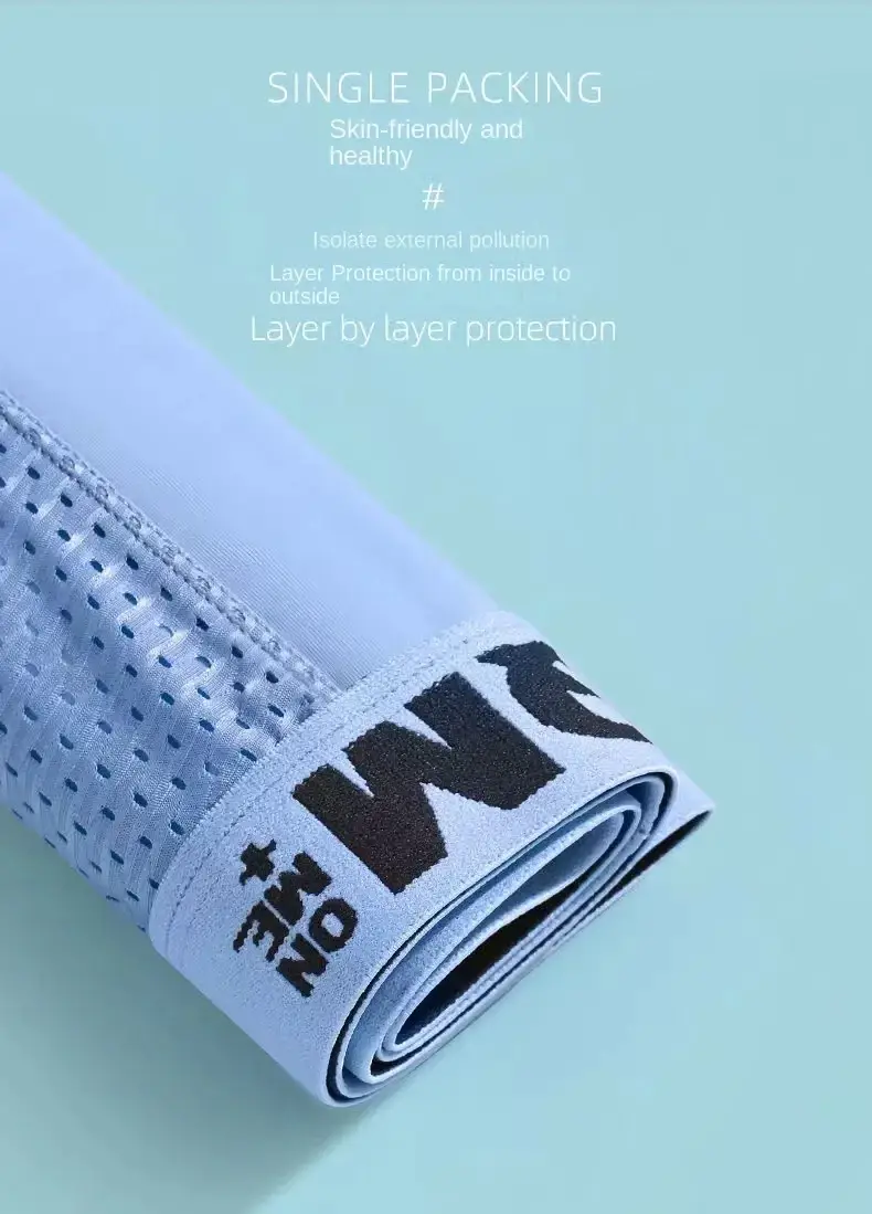 1pcs Mesh Ice Silk Boxer Shorts Men's Underwear FASQM Underpants Breathable Sexy Slim Panties Bamboo Lingerie Plus Size L-6XL