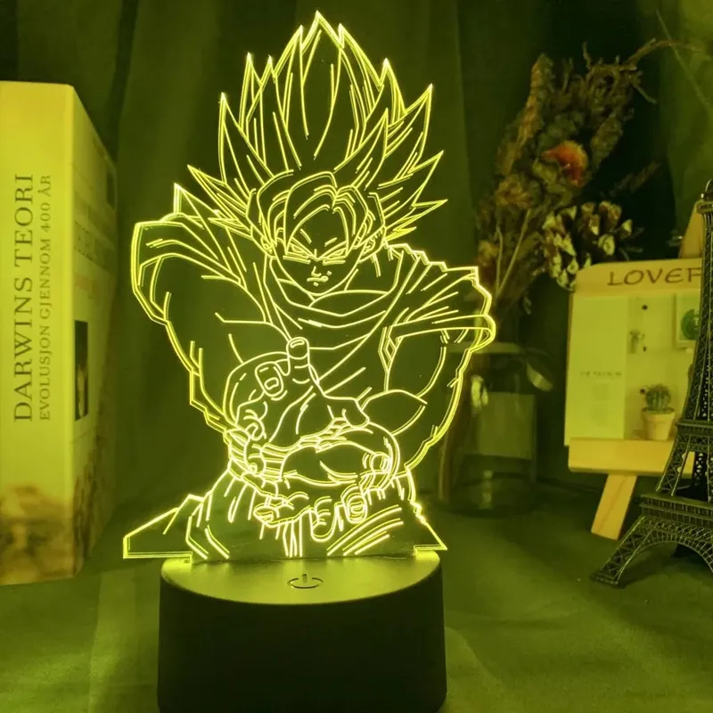 Dragon Ball Z Anime Figures Goku Vegeta Gohan Broly 3D Lamp PVC Action Figures Toys for Children Trunks Buu Super Saiyan Gifts